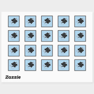 Calligraphic Capital Letter S Square Sticker
