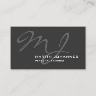 Calligraphic Monogram Grey Trainer Business Card