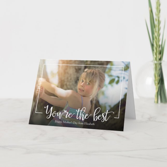 Calligraphic Mother's Day Photo Greeting Card (Front)
