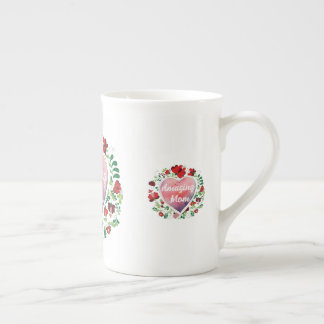 Calligraphic Script Amazing Mom Mother's day Bone China Mug