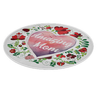 Calligraphic Script Amazing Mom, Mother's day Gift Cutting Board
