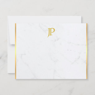 Calligraphic Typed Gold Monogram Marble Template