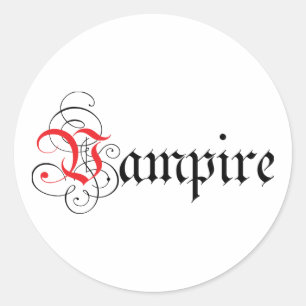 Calligraphic  Vampire Classic Round Sticker