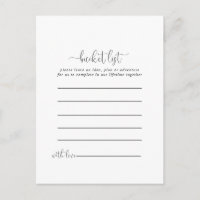 Calligraphie Aimer Fancy Script Bucket List Cartes