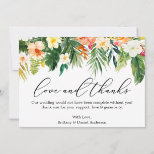 Calligraphie Aimer Merci Corail Tropical Floral