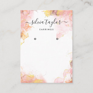 Calligraphie art Blush Pink Earring carte d'affich