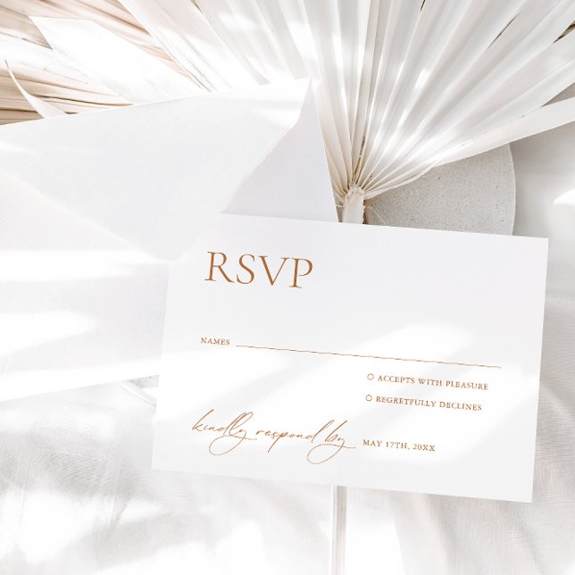 Calligraphie Blanc & Terracotta Mariage RSVP (Créateur téléchargé)