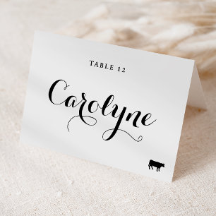 Calligraphie Boeuf Repas Choix Mariage Carte Place