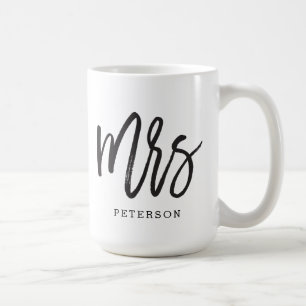 Calligraphie brossée Mme Mariage Mariée Mug