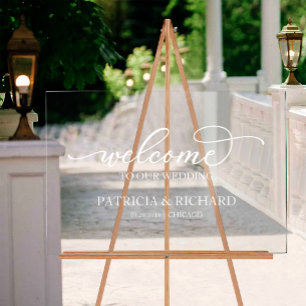 Calligraphie Chic Bienvenue sur notre panneau