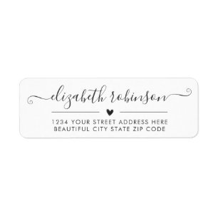Calligraphie chic fillette Script Étiquette de adr