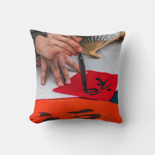Calligraphie chinoise gros plan coussin