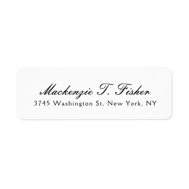 Calligraphie classique Élégante Plaque blanche sim (Devant)