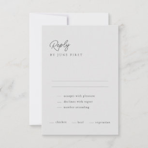 Calligraphie classique Mariage gris clair carte RS
