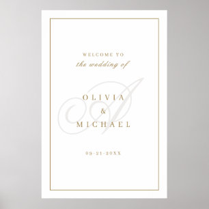 Calligraphie classique Monogramme Mariage Affiche