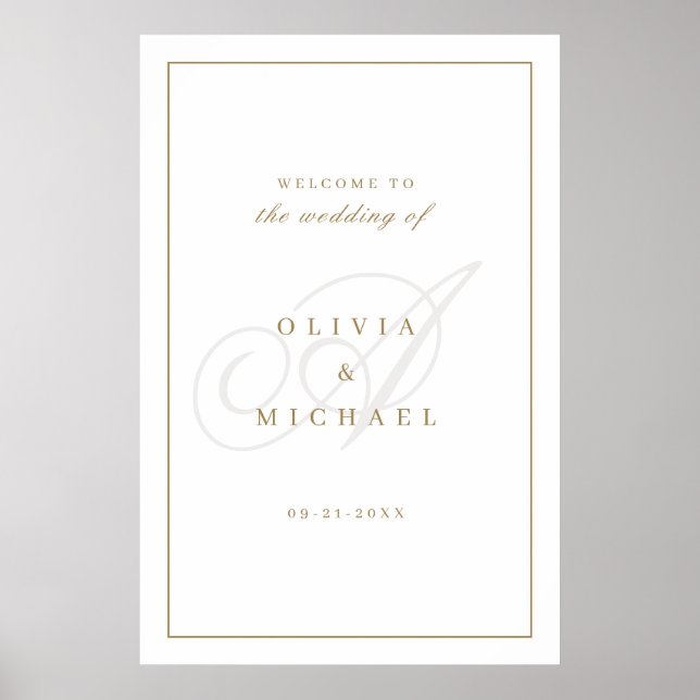 Calligraphie classique Monogramme Mariage Affiche  (Devant)