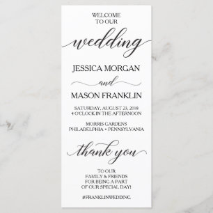Calligraphie classique Programme de mariage de scr