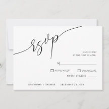 Calligraphie classique Script mariage carte RSVP