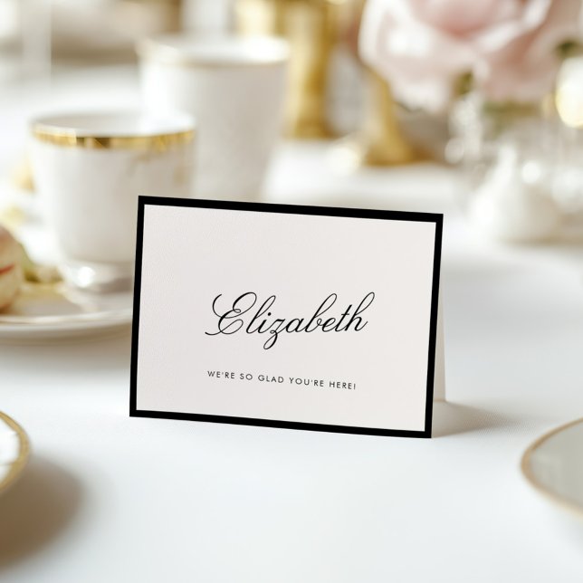 Calligraphie classique Vieux argent Carte Place (Créateur téléchargé)