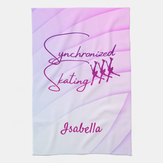 Calligraphie de la serviette de patinage synchroni (Vertical)