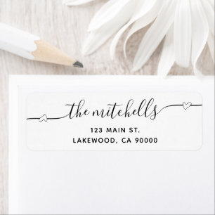 Calligraphie de script cardiaque Étiquette moderne