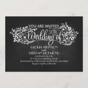 calligraphie de tableau noir invitations à un mari