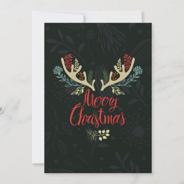 Calligraphie des bois de Noël Cartes de voeux (Devant)