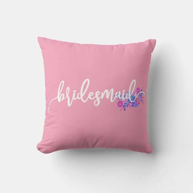 Calligraphie du Mariage de Bridesmaid | Oreiller (Recto)