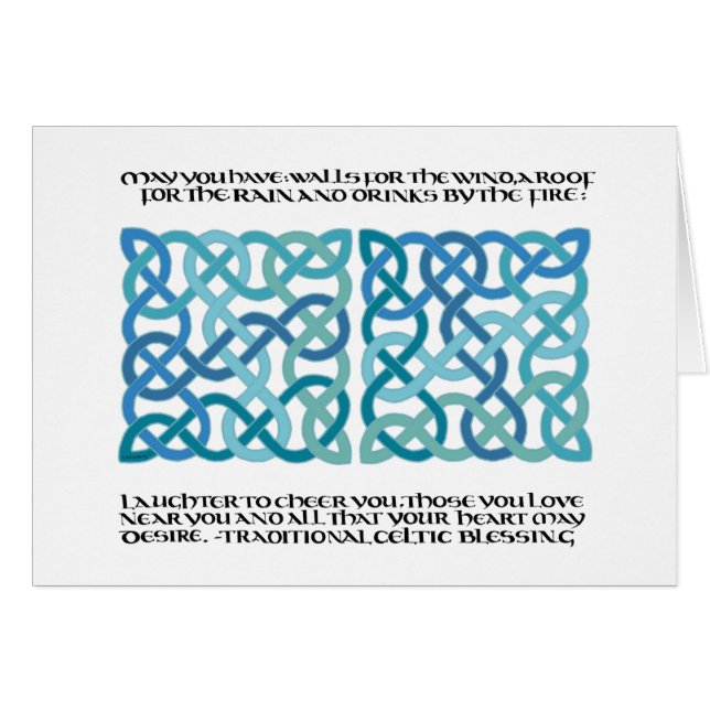 Calligraphie écossaise de bénédiction avec noeuds  (Devant horizontal)
