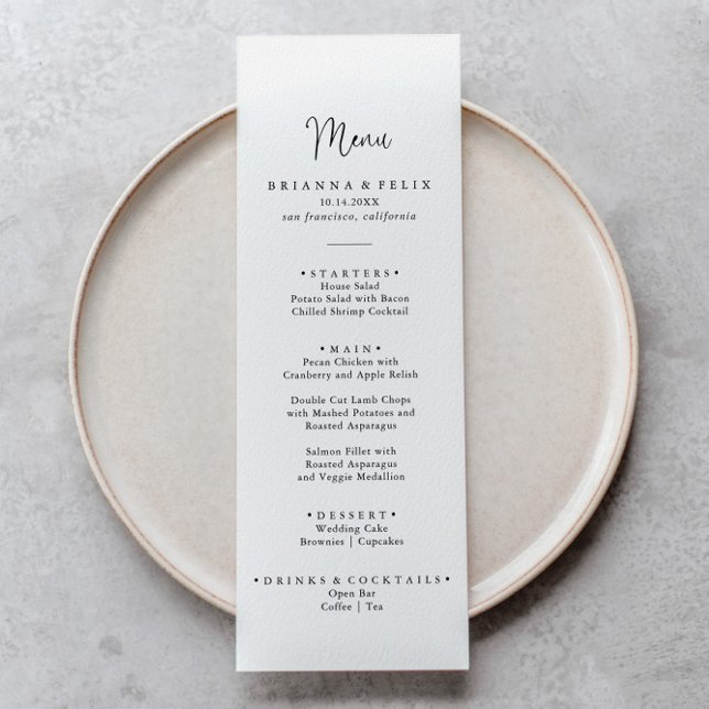 Calligraphie Élégant menu du dîner de script (Créateur téléchargé)