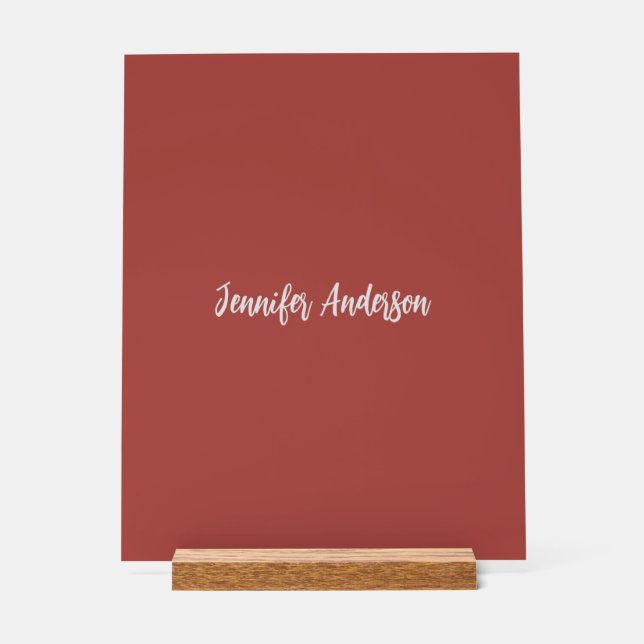 Calligraphie Élégante brique personnalisée Rouge (Recto)