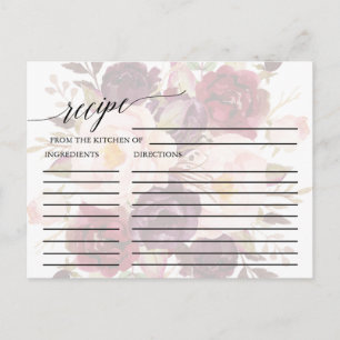 Calligraphie Élégante   Cartes de Recette Florales