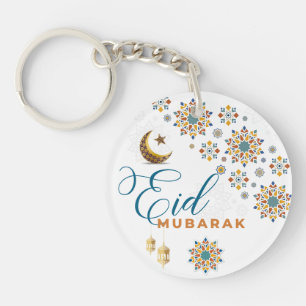 Calligraphie élégante Eid Mubarak Lune Étoiles