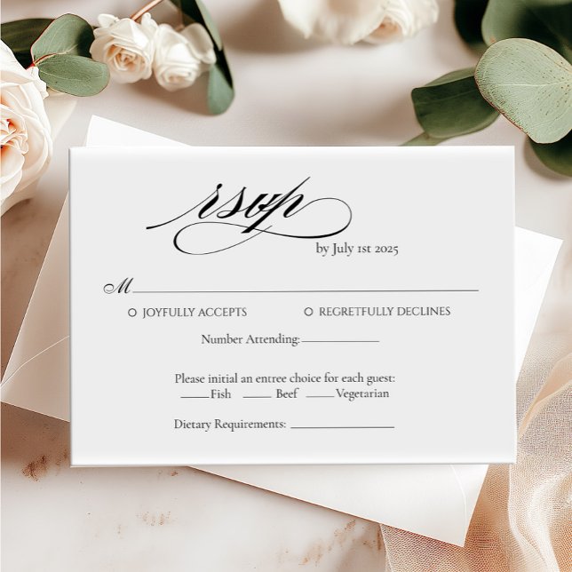 Calligraphie élégante Mariage RSVP carte minimalis (Créateur téléchargé)