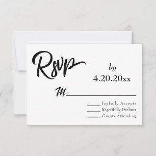 Calligraphie élégante, Réponse simple pour mariage
