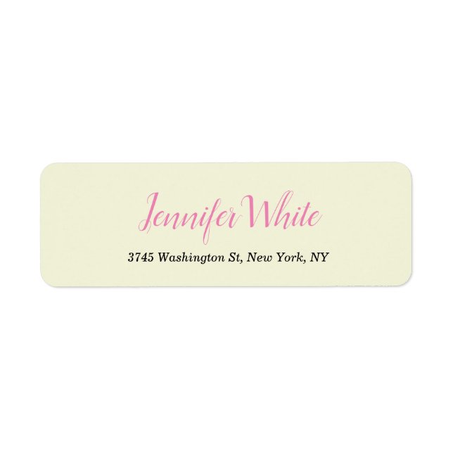 Calligraphie Elégante Retro Beige Rose (Devant)