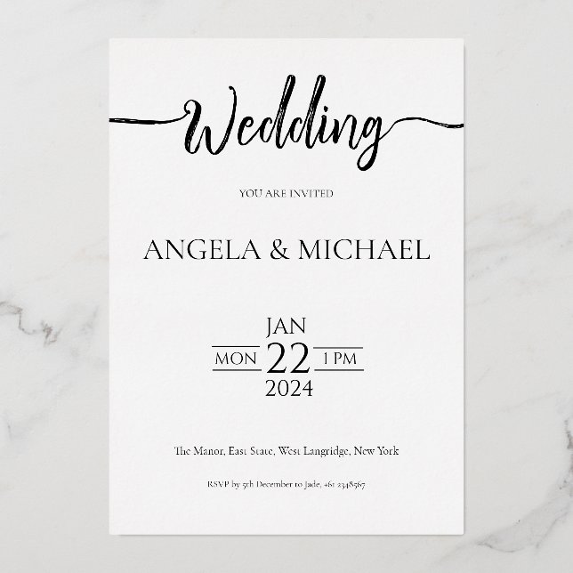 Calligraphie faire-part de mariage (Recto)