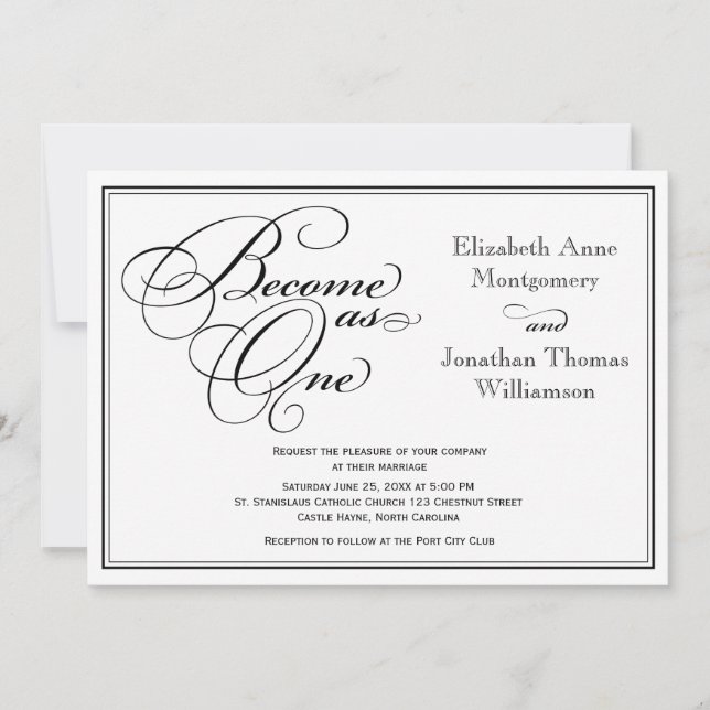 Calligraphie Faire-part de mariage chrétienne (Devant)