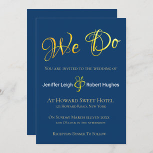 Calligraphie Faux Gold Foil Faire-part de mariage