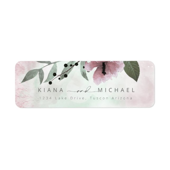 Calligraphie Floral Mariage Mauve ID771 (Devant)