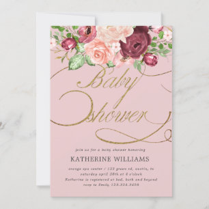 calligraphie florale baby shower or invitation