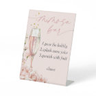Calligraphie florale moderne chic mimosa signe bar