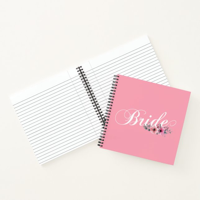 Calligraphie florale simple de mariée | Carnet (Intérieur)