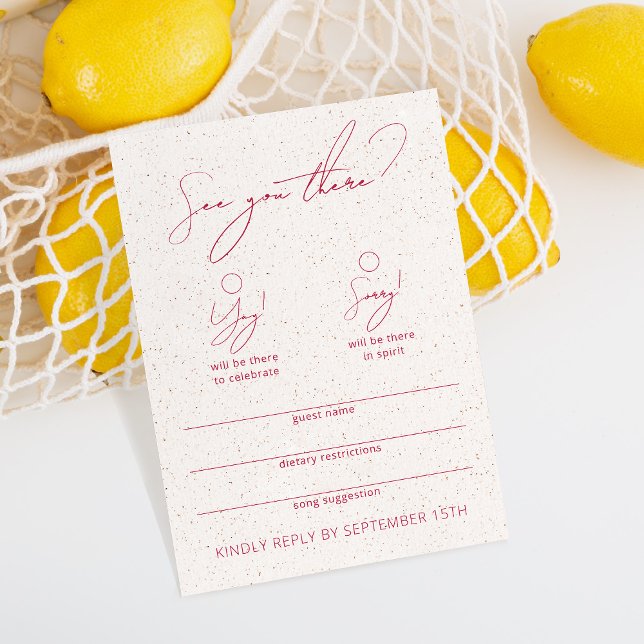 Calligraphie Funny moderne Carte RSVP blanche & Ma (Créateur téléchargé)