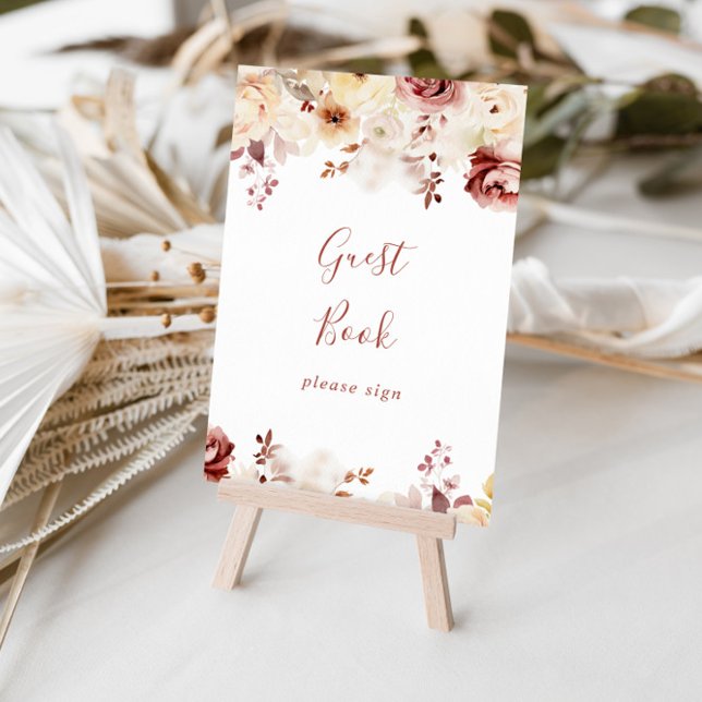 Calligraphie Graceful Floral Livre d'or (Créateur téléchargé)