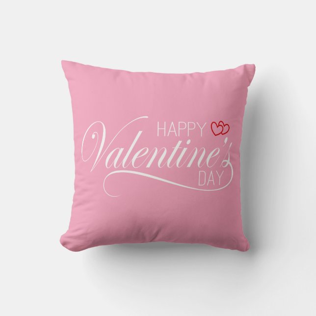 Calligraphie Heureuse Sainte-Valentin | Oreiller (Recto)