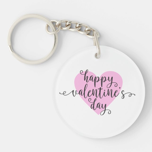 Calligraphie Heureuse Sainte-Valentin| Porte - clé (Devant)