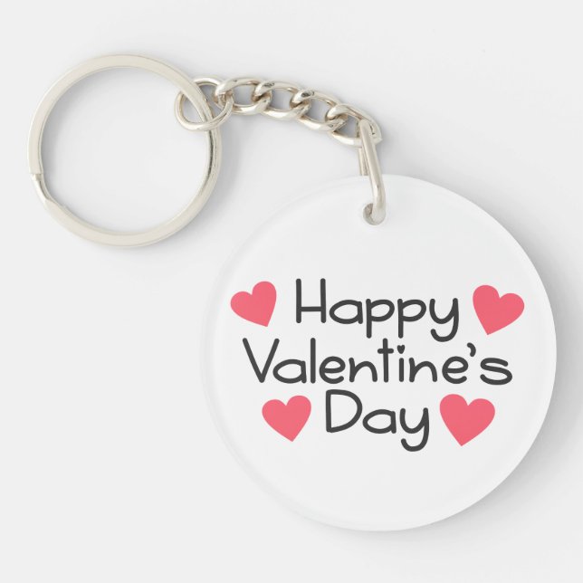 Calligraphie Heureuse Sainte-Valentin| Porte - clé (Devant)