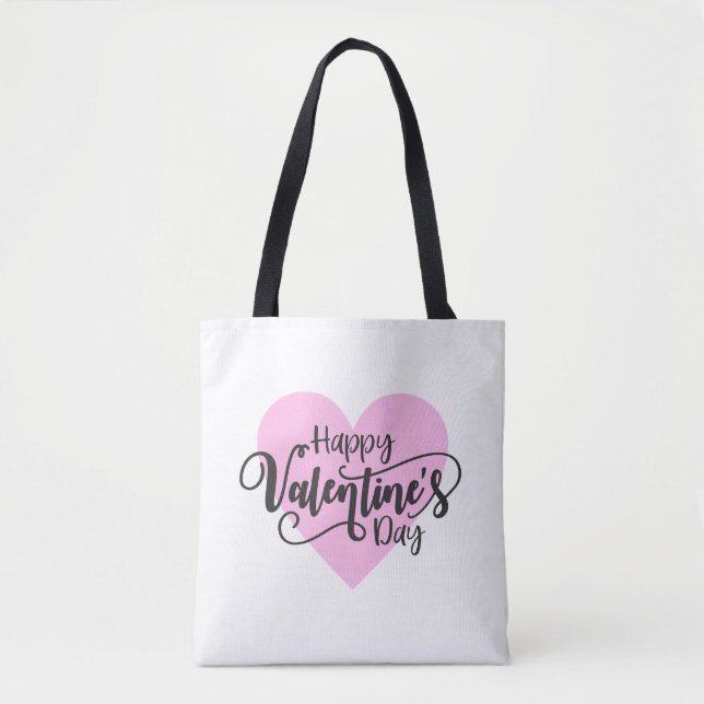 Calligraphie Heureuse Sainte-Valentin | SAC FOURRE (Devant)