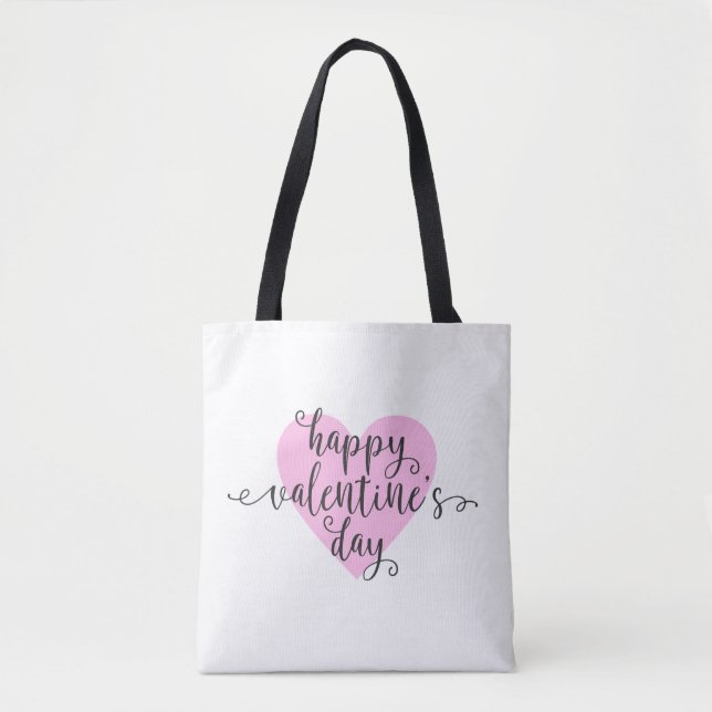 Calligraphie Heureuse Sainte-Valentin | SAC FOURRE (Devant)